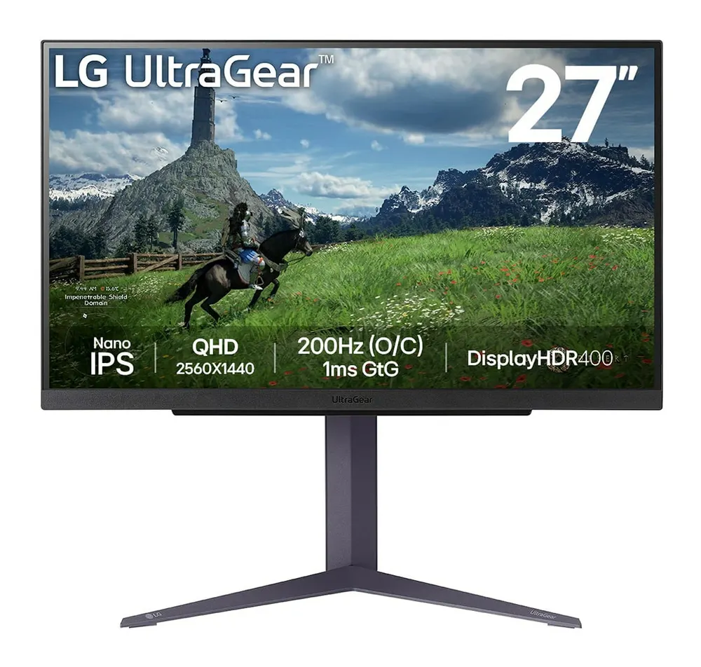 Monitor LG UltraGear 27GS85Q-B 27"/IPS/2560x1440/200Hz/1ms GtG/HDMIx2,DP,USB/Gsync,freesync/Pivot