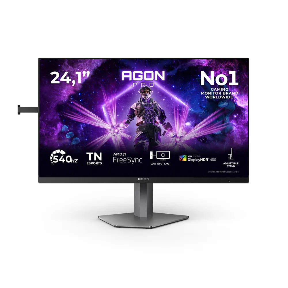Monitor AOC AGON PRO AG246FK 24.1"/TN/1920x1080/540Hz/0,5ms GtG/HDMI,DP,USB/adaptive sync/Pivot/crna