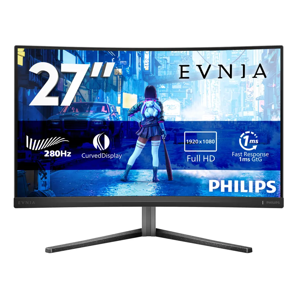 Monitor PHILIPS Evnia 27M2C5200W/00 27"/VA,zakrivljen/1920x1080/280Hz/1ms GtG/HDMIx2,DP/Pivot,visina