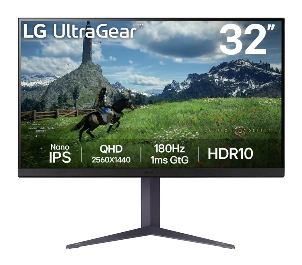Monitor LG 32GS85Q-B 31.5"/IPS/2560x1440/180Hz/1ms GtG/HDMIx2,DP,USB/Gsync,freesync/pivot,visina