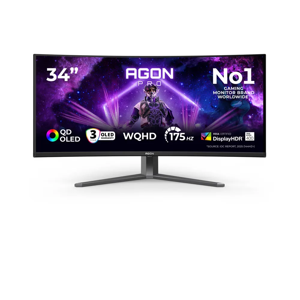 Monitor AOC AG346UCD 34"/OLED, zakrivljen/3440X1440/175/0,03 ms/HDMIX2,DP,USB/A Sync/VESA/zvučnici