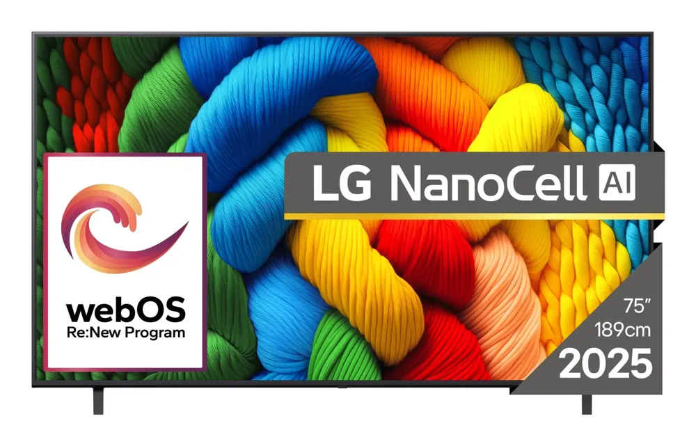Televizor LG 75NANO80A3B/NanoCell/75"/4K Ultra HD/smart/webOS 25/crna