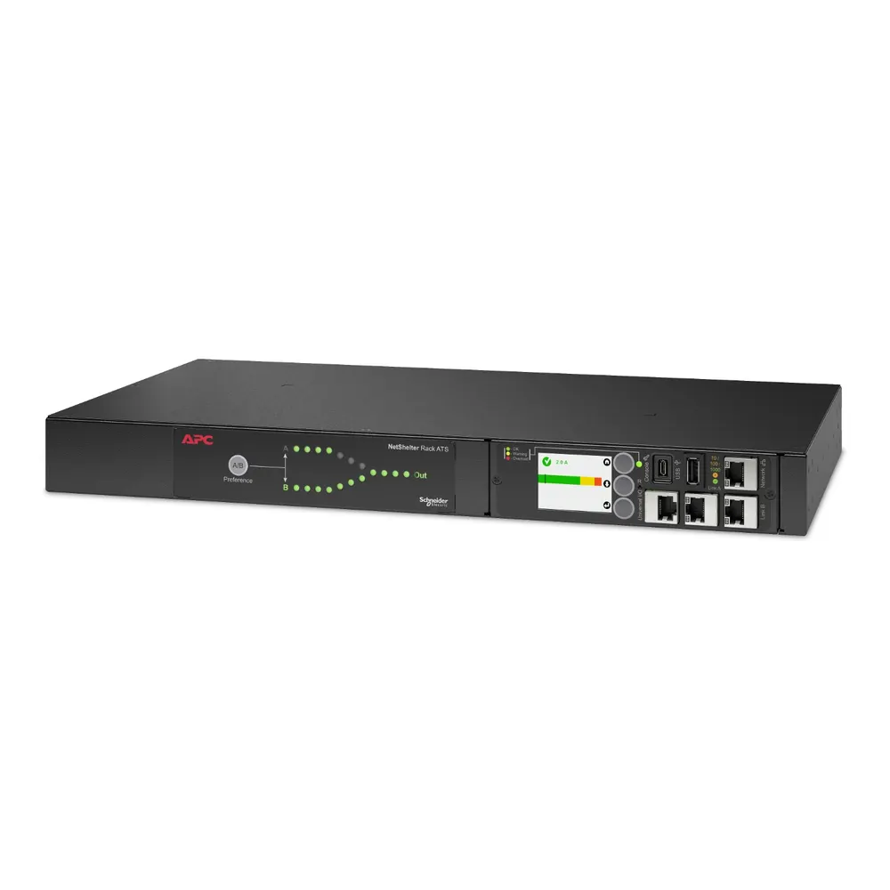 APC NetShelter Rack automatski prekidac za prenos, 1U, 16A, 230V, 2xC20 IN, 8xC13, 1xC19 OUT 50/60Hz