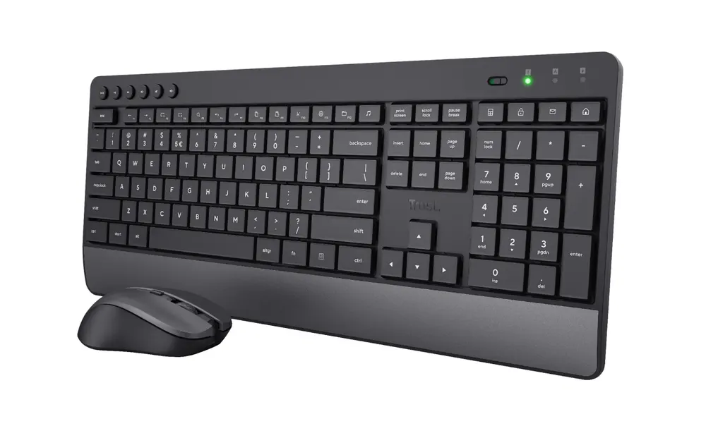 Tastatura+miš TRUST TREZO bežicni set/Silent/US/crna