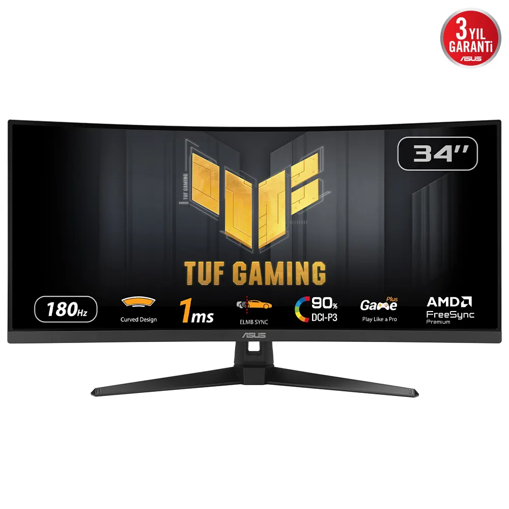 Monitor ASUS TUF VG34VQ3B 34"/VA,zakrivljen,21:9/3440x1440/180Hz/1ms MPRT/HDMI,DP,USB/freesync/crna
