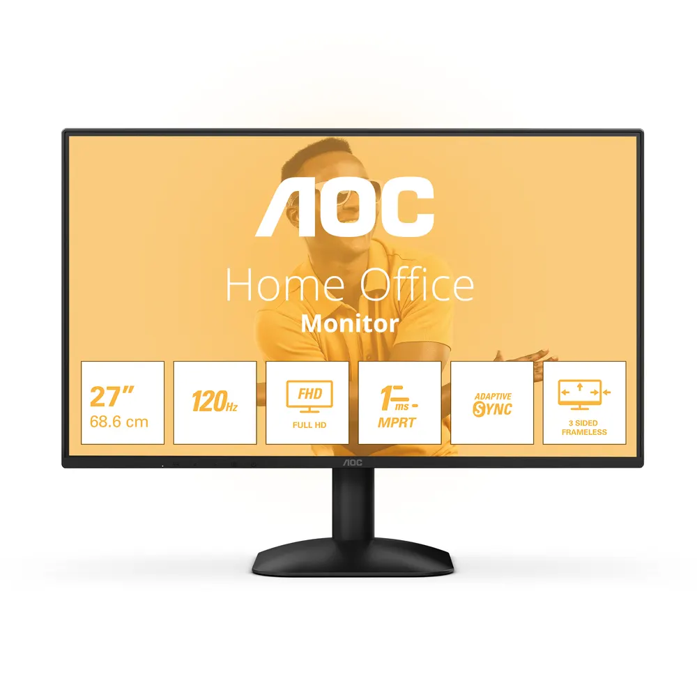 Monitor AOC 27B31H 27"/IPS/1920X1080/120Hz/4ms GtG/HDMI,VGA/VESA/crna