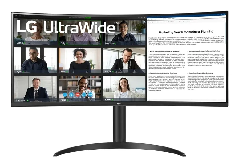 Monitor LG 34WR55QK-B 34"/VA,zakrivljen,21:9/3440x1440/100Hz/5ms GtG/HDMIx2,DP,USB/visina/VESA/crna