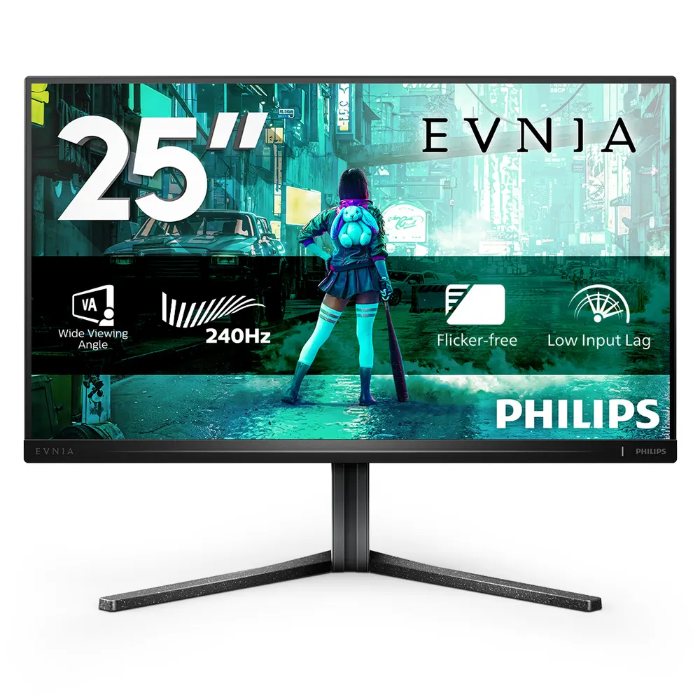 Monitor PHILIPS Evnia 25M2N3200W/00 24,5"/VA/1920x1080/240Hz/1ms GtG/HDMIx2,DP/freesync/VESA/pivot