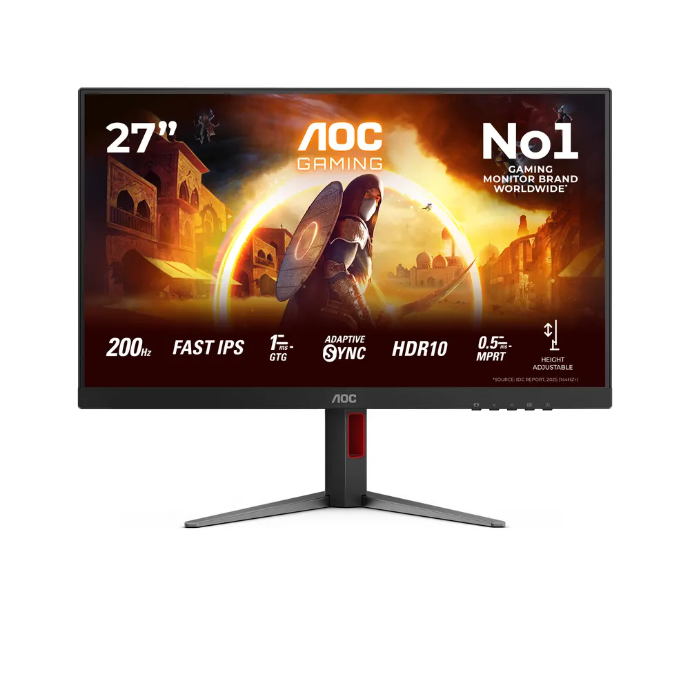 Monitor AOC 27G4HA 27"/IPS/1920x1080/200Hz/1ms GtG/HDMIx2,DP/Gsync/Pivot,visina/zvučnici/crna