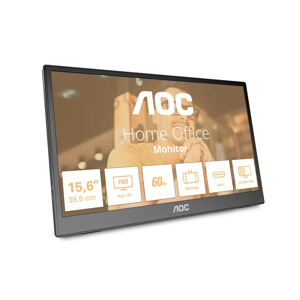Monitor AOC 16T3EA 15,6"/IPS/1920x1080/60Hz/4ms GtG/USB C/prenosni/crna