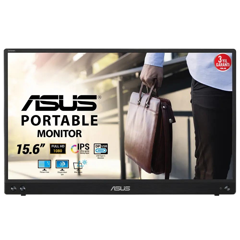 Monitor ASUS ZenScreen MB16ACV 15.6"/IPS/1920x1080/60Hz/5ms GtG/USB C/prenosni/crna