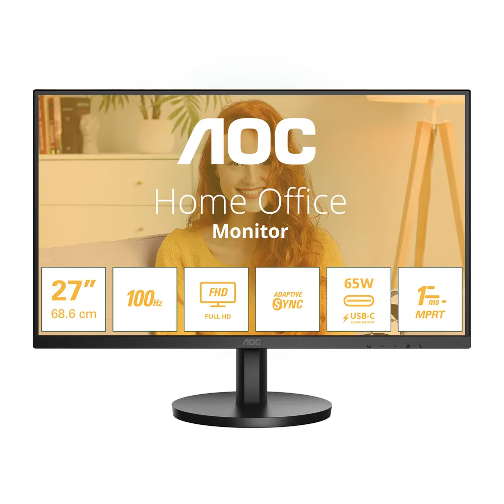 Monitor AOC 27B3CA2 27"/IPS/1920x1080/100Hz/1ms MPRT/HDMI,USB,USB type C/VESA/zvučnici/crna