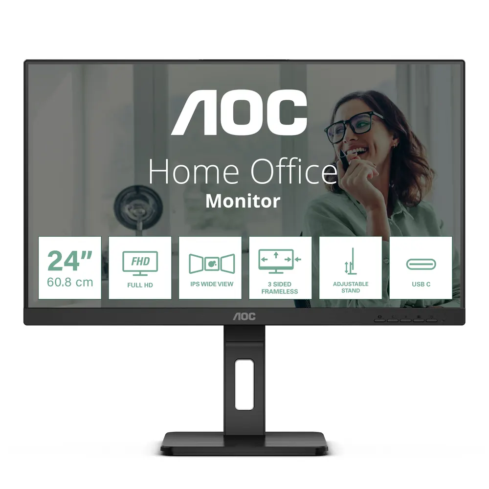 Monitor AOC 24P3CV 23.8"/IPS/1920X1080/100Hz/4ms GtG/HDMI,DP,USB type C,RJ45/Pivot,visina/VESA/crna