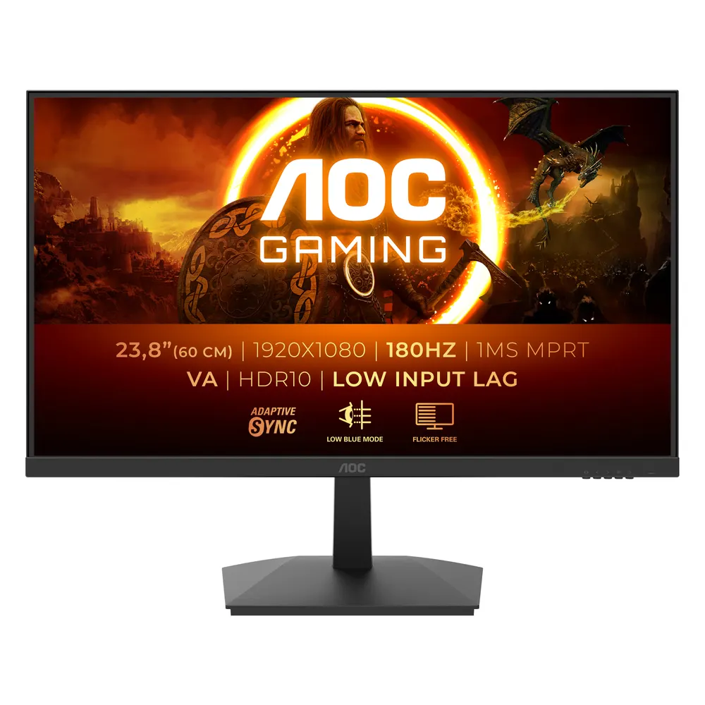 Monitor AOC 24G15N2 23,8"/VA/1920x1080/180Hz/1ms MPRT/HDMIx2,DP/VESA/crna