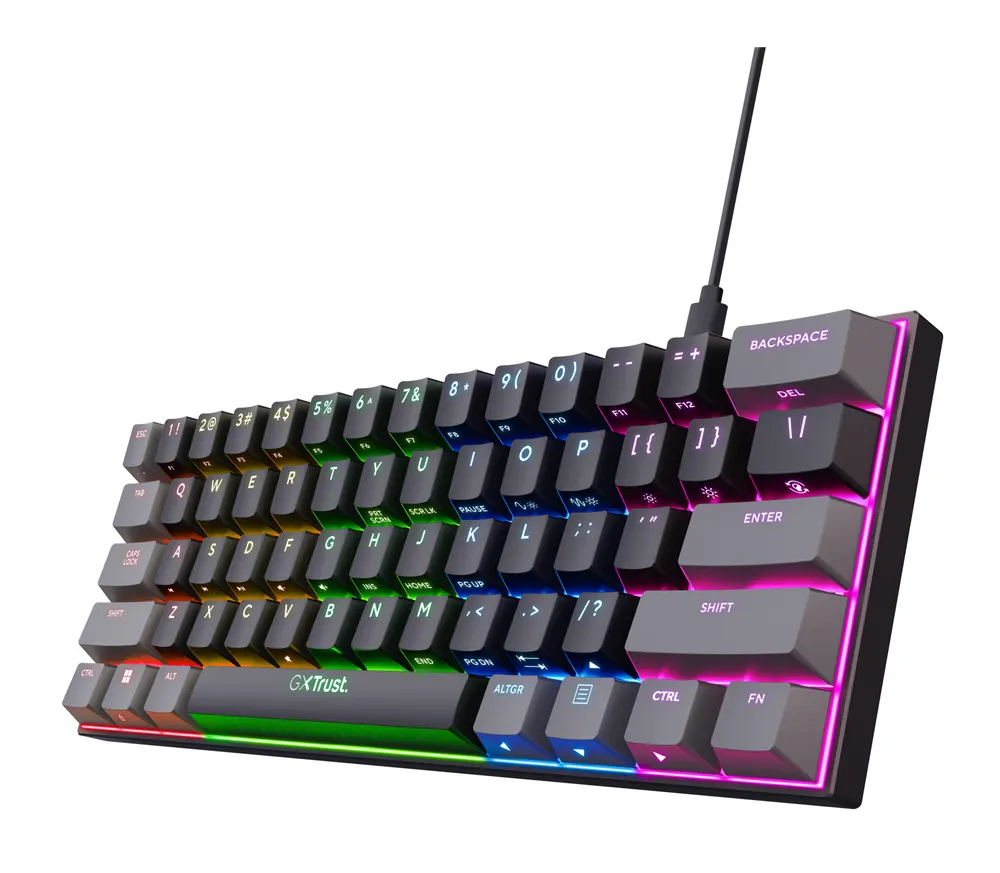 Tastatura TRUST GXT867 ACIRA 60% MINI/mehanička/Gaming/ US/crna