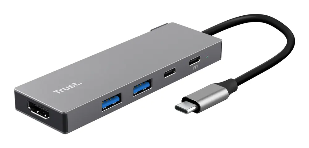 Adapter TRUST DALYX 5-IN-1 MULTIPORT/alu/siva
