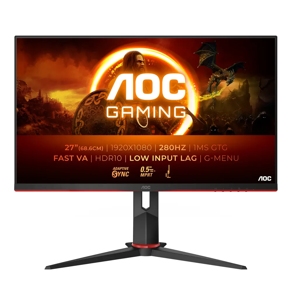 Monitor AOC 27G2ZN3/BK 27"/VA/1920x1080/280Hz/0,5ms MPRT/HDMIx2,DP/Pivot,visina/Adaptive sync/crna