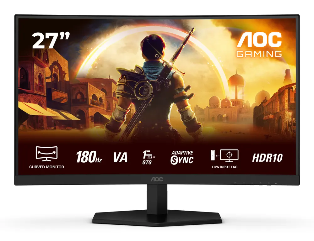 Monitor AOC C27G42E 27"/VA,zakrivljen/1920X1080/180Hz/1 ms GtG/HDMIx2,DP/Sync/VESA/zvučnici/crna