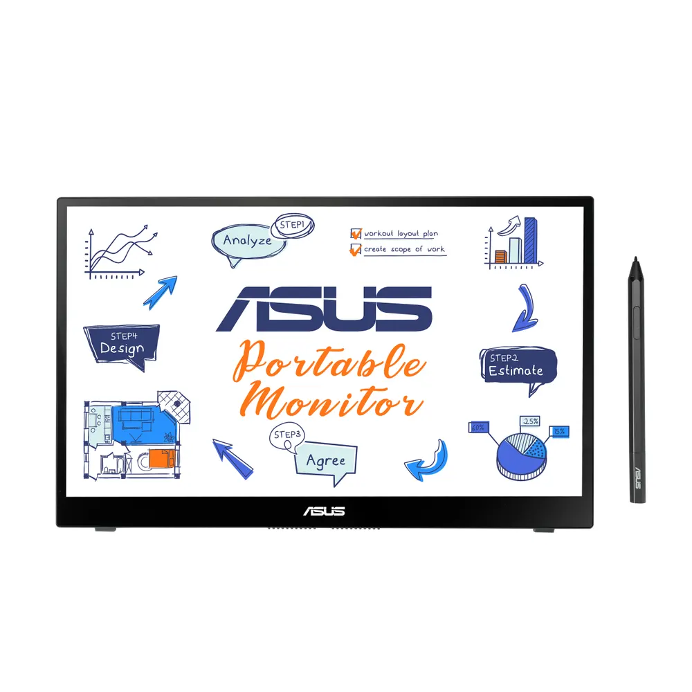 Monitor ASUS ZenScreen MB14AHD  14"/IPS/1920x1080/60Hz/5ms GtG/USB C x2/prenosni/crna