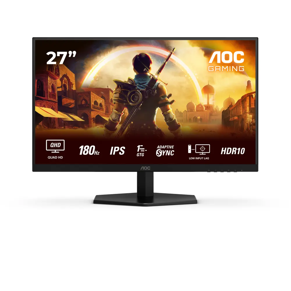 Monitor AOC Q27G42XE 27"/IPS/2560x1440/180Hz/1ms GtG/HDMIx2,DP/G-sync/VESA/zvučnici/crna