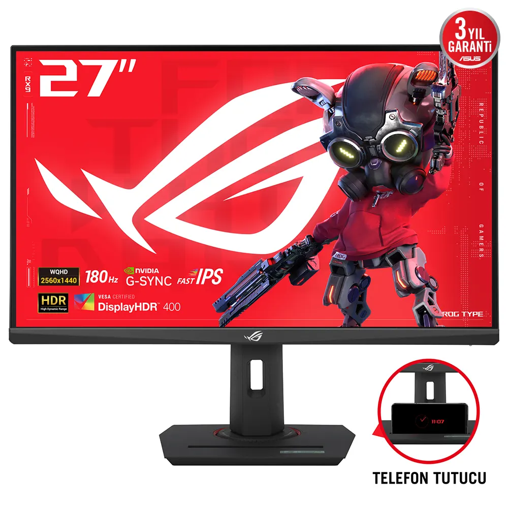 Monitor ASUS ROG XG27ACS 27"/IPS/2560x1440/180Hz/1ms GtG/HDMI,DP,USB C/Gsync,freesync/zvučnici/Pivot