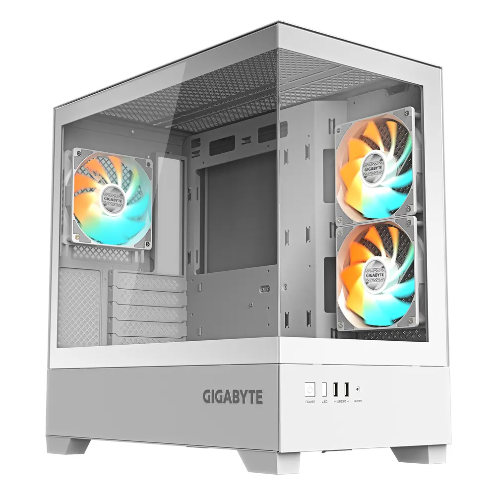 Kucište GIGABYTE C201P Panoramic ICE Mid Tower/Micro-ATX/Mini-ITX/bez napajanja/bela
