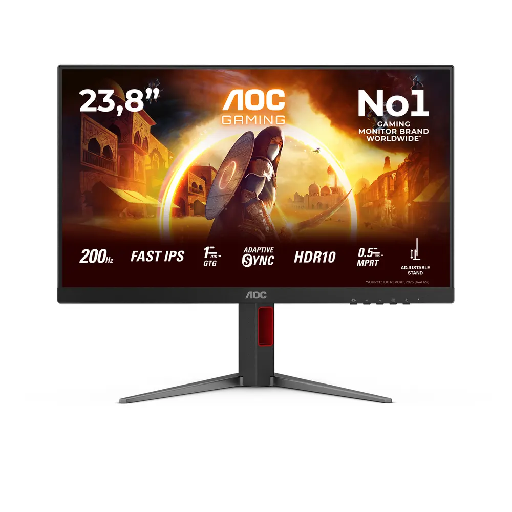Monitor AOC 24G4HA 23,8"/IPS/1920x1080/200Hz/1ms GtG/HDMIx2,DP/Gsync/Pivot,visina/zvučnici/crna