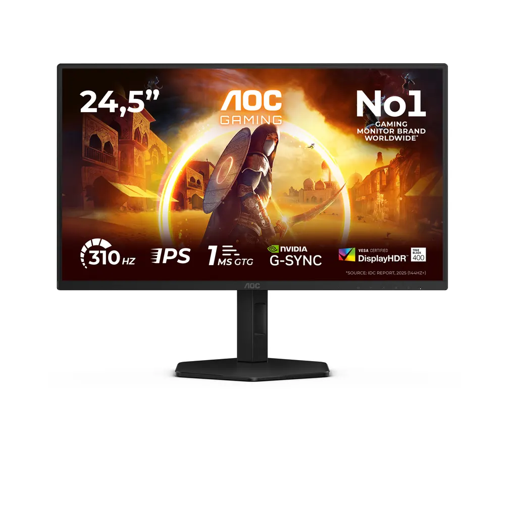 Monitor AOC 25G4SXU 24.5"/IPS/1920X1080/310Hz/0.3ms MPRT/HDMIx2,DP,USB/Gsync/pivot,visina/crna
