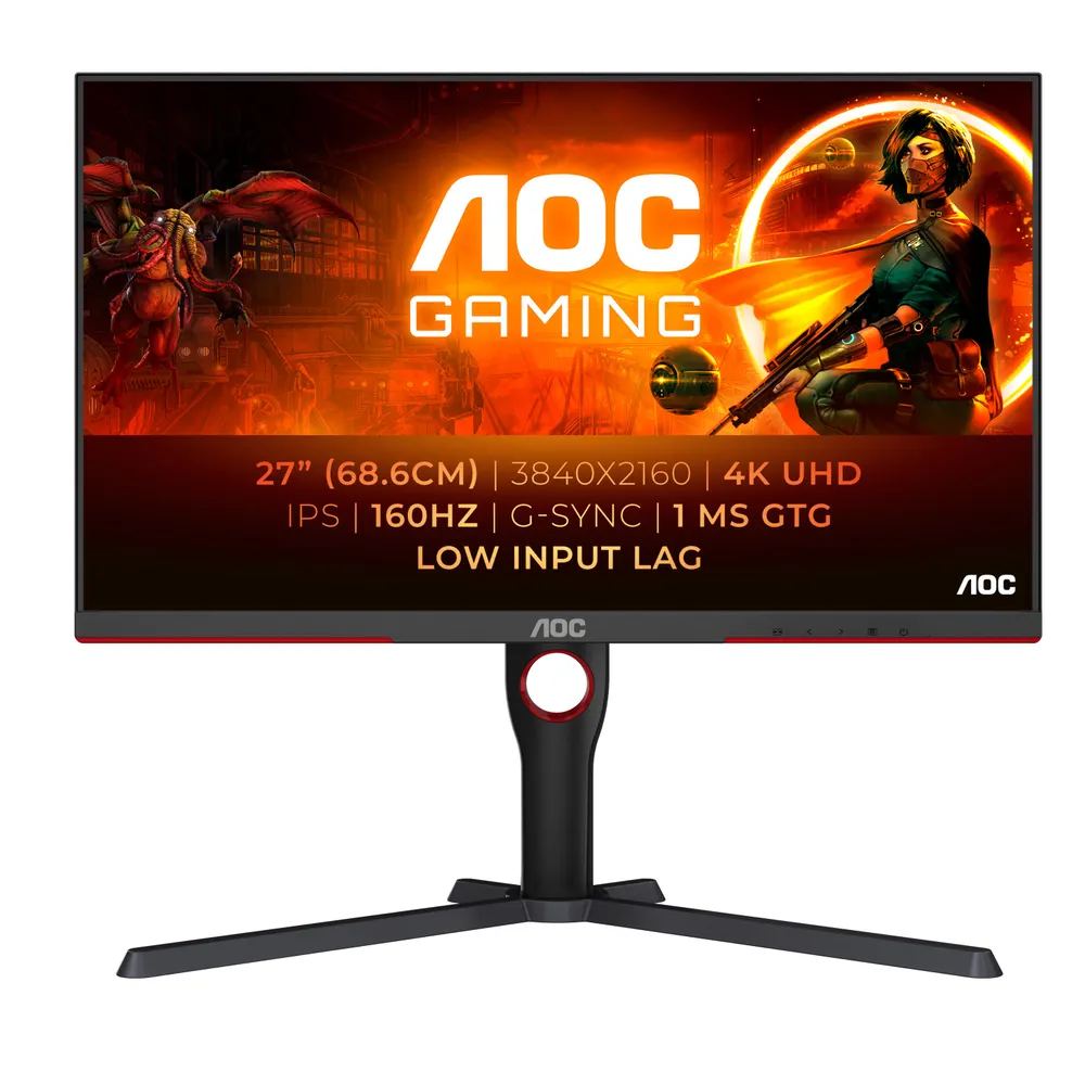Monitor AOC U27G3X/BK 27"/IPS/3840x2160/160Hz/1ms GtG/HDMIx2,DPx2/Gsync,adaptive sync/Pivot,visina