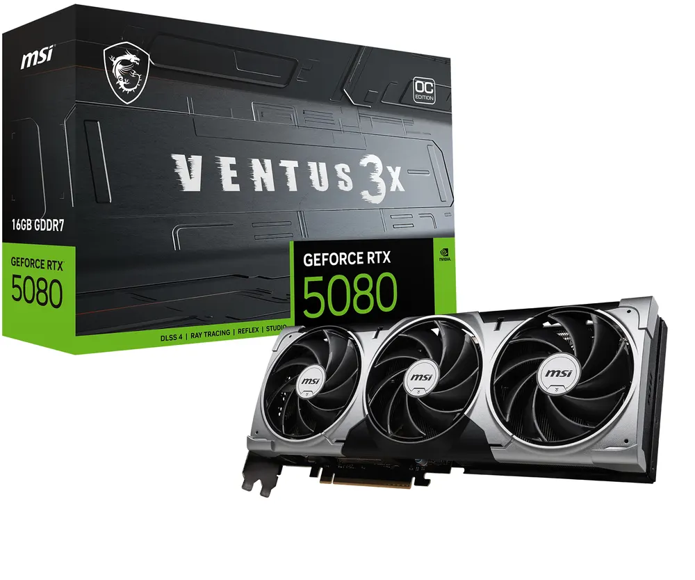 Grafička karta MSI G5080-16V3C RTX5080 VENTUS 3X OC NVD/16GB/GDDR7/256bit/crna