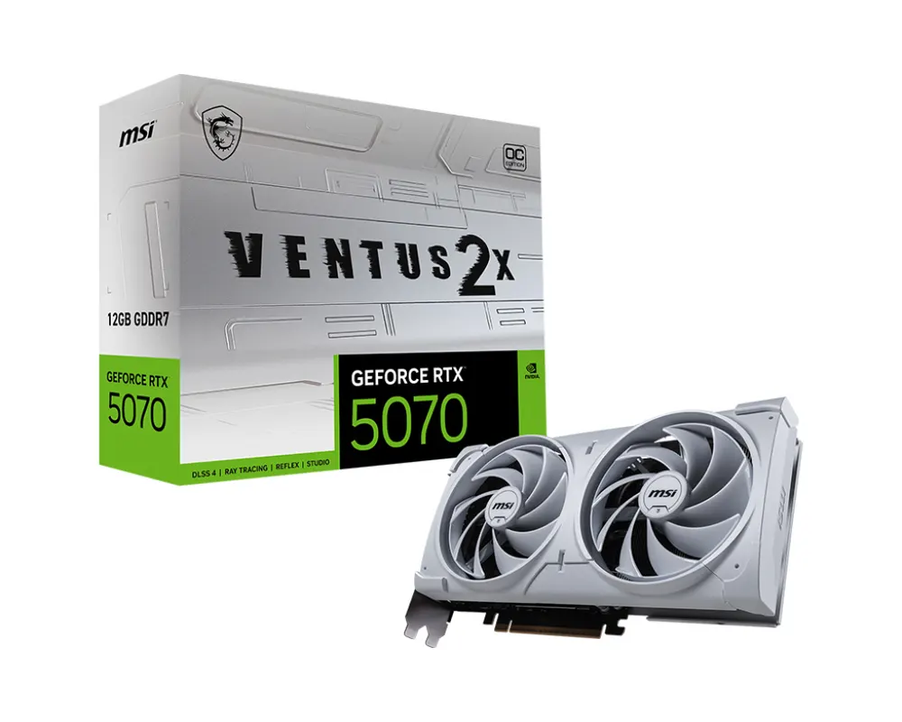 Grafička karta MSI G5070-12V2CW RTX5070 VENTUS 2X OC NVD/12GB/GDDR7/192bit/bela