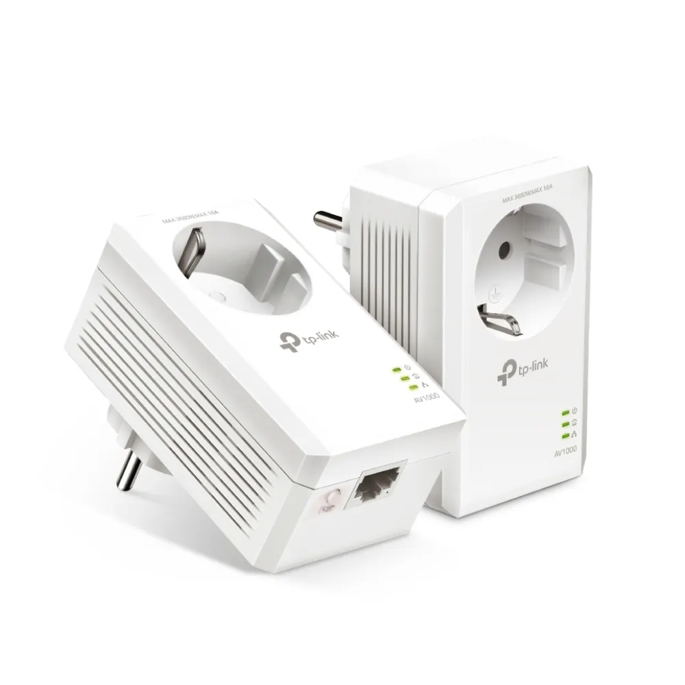 Powerline adapter TP-LINK TL-PA7017P KIT AV1000 Gigabit Pass-through Powerline Starter Kit