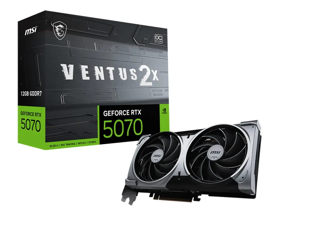 Grafička karta MSI G5070-12V2C RTX5070 VENTUS 2X OC NVD/12GB/GDDR7/192bit/crna