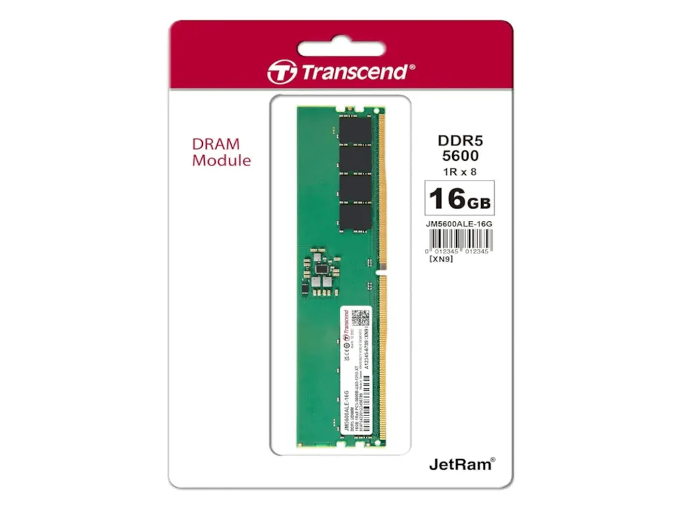 Memorija TRANSCEND 16GB/DIMM/DDR5/5600MHz/CL46/crna
