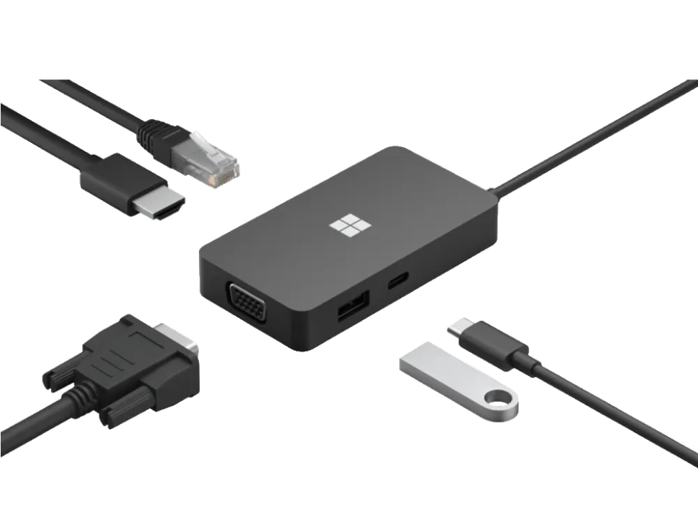 Adapter Microsoft USB-C Travel Hub USB-C3.2/USB-A/Eth/HDMI/VGA