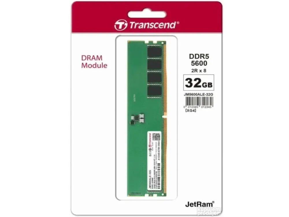 Memorija TRANSCEND 32GB/DIMM/DDR5/5600MHz/CL46/crna