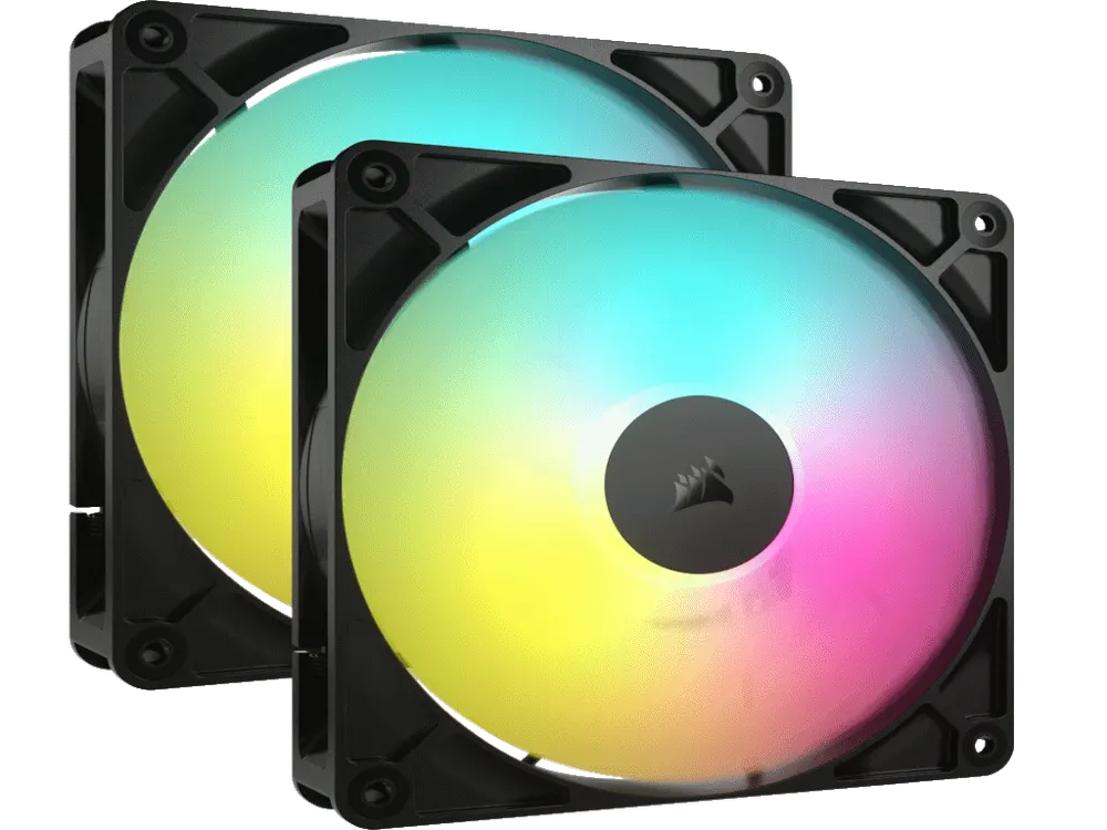 Ventilator CORSAIR RS140 ARGB/140mm/dual pack/crna