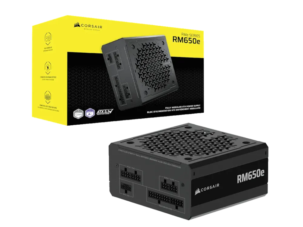 Napajanje CORSAIR RMe RM650e 650W/ATX 3.1/PCIe 5.1/modularno/80+GOLD/crna