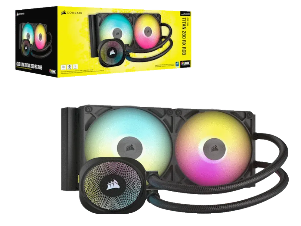Kuler za CPU CORSAIR iCUE LINK TITAN 280 RX/RGB/AIO/280mm/dual fan/vodeno hladenje/crna