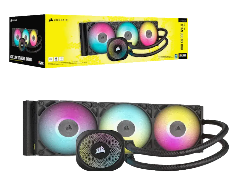 Kuler za CPU CORSAIR iCUE LINK TITAN 360 RX/RGB/AIO/360mm/triple fan/vodeno hladenje/crna