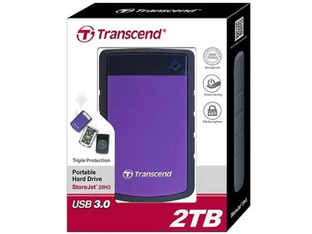 Hard disk TRANSCEND TS2TSJ25H3P eksterni/2TB/2.5"/USB 3.0/ljubičasta