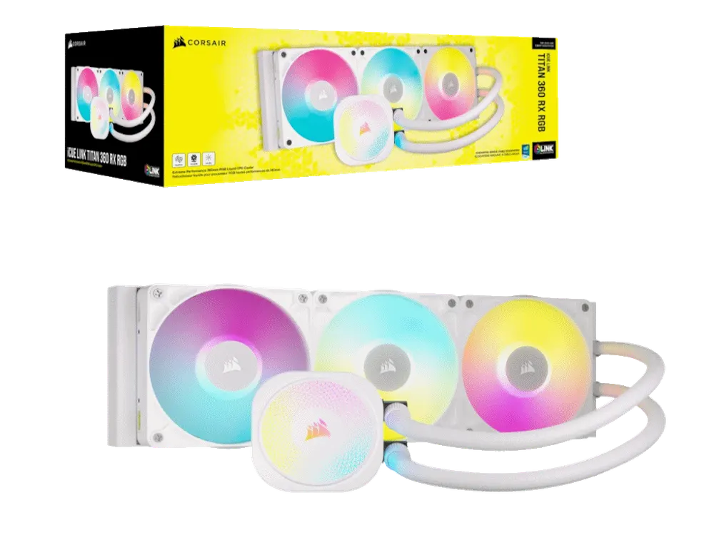 Kuler CORSAIR iCUE LINK TITAN 360 RX RGB/AIO/360mm/vodeno hladenje/bela