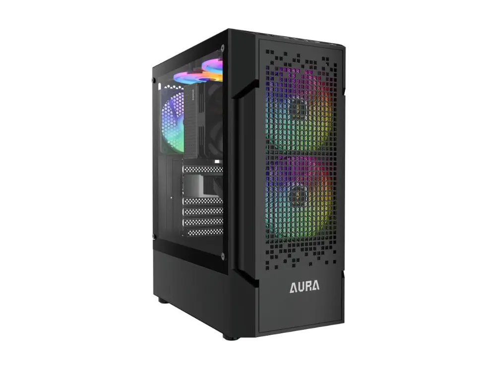 Kucište GAMDIAS AURA GC7 Mid Tower/ATX/Micro-ATX/Mini-ITX/ARGB/bez napajanja/kaljeno staklo/crna