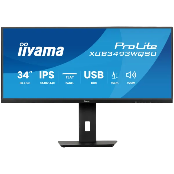 XUB3493WQSU-B6 34'' IPS Ultra wide flat screen with PIP, PBP and height adjustable stand