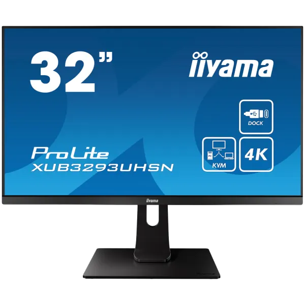IIYAMA Prolite XUB3293UHSN-B5 Business Monitor - 80 cm (31.5''), 4K UHD (3840x2160), IPS LED, 60Hz, 4ms, 350 cd/m², matte / black