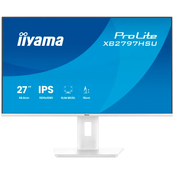 IIYAMA Prolite XB2797HSU-W1 Business Monitor - 68.6 cm (27"), FULL HD (1920x1080), IPS LED, 120Hz, 350 cd/m², matte / white