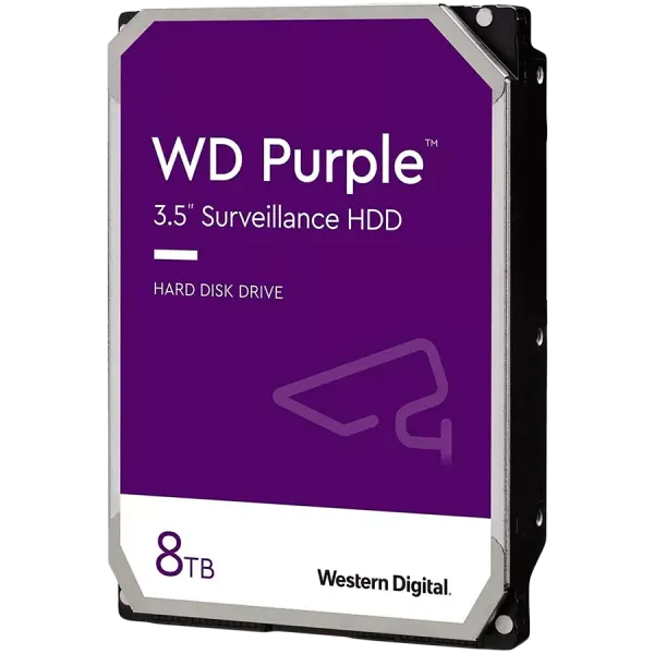 HDD Video Surveillance WD Purple 8TB CMR, 3.5'', 256MB, 5640 RPM, SATA, TBW: 180