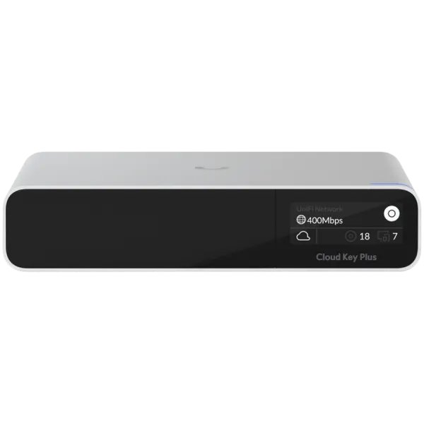 UBIQUITI CloudKey+; Pre-installed 1TB HDD; Connect and power using PoE; Optional USB-C power with Quick Charge 2.0/3.0 compliant adapter only; Includes full UniFi application suite for device management; Bluetooth for instant setup.