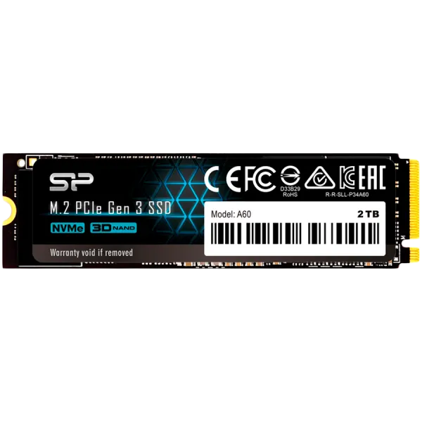 Silicon Power Ace - A60 2TB SSD PCIe Gen 3x4 PCIe Gen3 x 4 & NVMe 1.3, SLC Cache, HMB - Max 2200/1600 MB/s