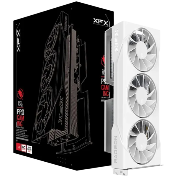 XFX Swift AMD Radeon RX 9060 XT OC White Triple Fan Gaming Edition 16GB GDDR6 128-bit HDMI 2x DP